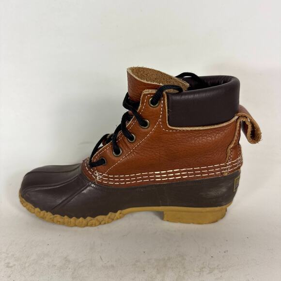 L.L. Bean Bean Boots Women's 7 Brown Leather Lace-Up Ankle Round Toe Waterproof - Picture 6 of 10